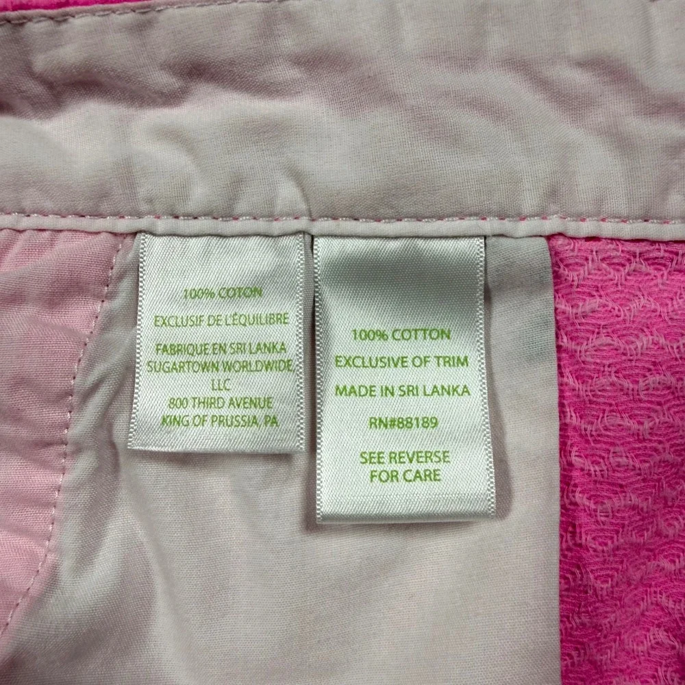 Lilly Pulitzer Buttercup Shorts Womens 12 Pink Seersucker Scalloped Hem Preppy